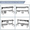 Adjustable Over Sink Dish Drying Rack with Hooks