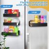 Magnetic Spice Rack for Refrigerator, 4 Pack Fridge Magnet Organizer Magnetic Shelf for Refrigerator and Microwave Oven Metal Fridge Shelf for Kitchen