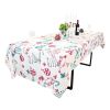 Muwago Christmas Garland Trimming Printed Fabric Tablecloth For Dining Room Decoration Washable Anti-Stain Anti-Oil Table Cover