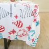 Muwago Christmas Garland Trimming Printed Fabric Tablecloth For Dining Room Decoration Washable Anti-Stain Anti-Oil Table Cover