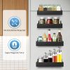 Magnetic Spice Rack for Refrigerator, 4 Pack Fridge Magnet Organizer Magnetic Shelf for Refrigerator and Microwave Oven Metal Fridge Shelf for Kitchen